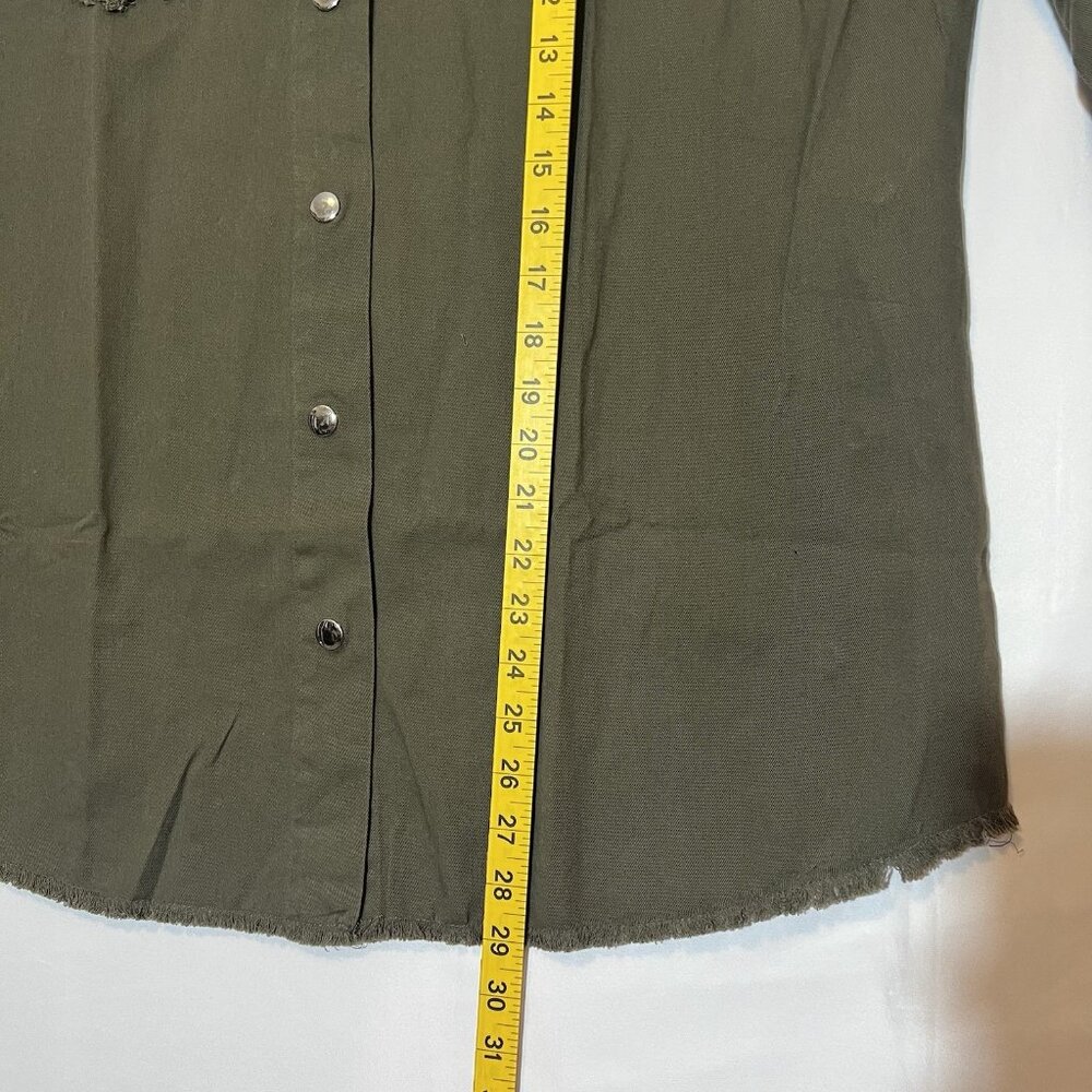 Crown Linen Designs Women Shirt Medium Size Green Oversized 100% Cotton Top New - Picture 9 of 11